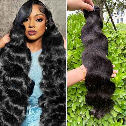 Perismoda Body Wave Human Hair Bundles 15A Raw Human Hair Bundles 100% Unprocessed Brazilian Virgin Human Hair Extensions 26 Inch 1 Bundle Quick Weave Hair Extensions Natural Color