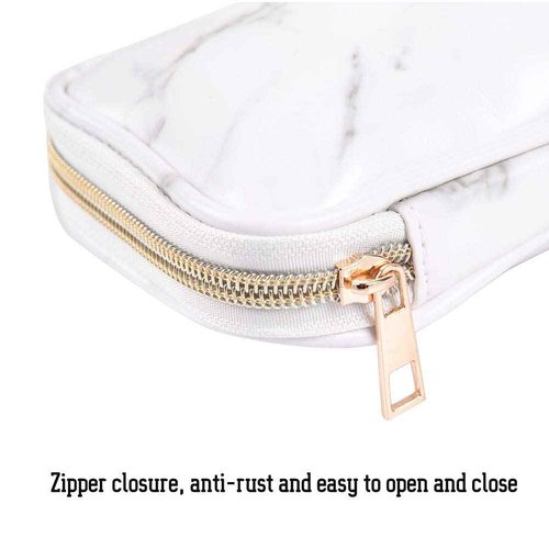 Travel Cosmetic Case,Zipper Makeup Brushes Bag,Marble Makeup Bag Storage Cosmetic Bag,Professional Multi functional Cosmetic Bag Handbag for Travel Home