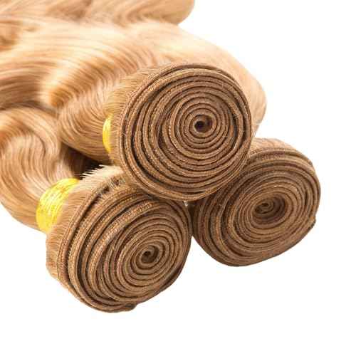 Honey Bundles Brown Human Hair Body Wave 16 18 20 Inch Body Wave Human Hair Weave 3 Bundles Silky Hair Bundles Brazilian 3 Bundles Human Hair Extensions for Women Deals 27 Color Bundles