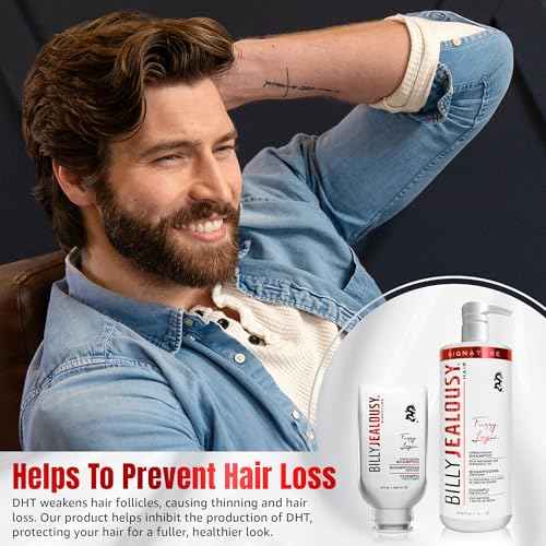 Billy Jealousy Fuzzy Logic Strengthening Mens Shampoo, Adds Volume, Prevents Hair Loss, Promotes Circulation & Healthy Growth, Peppermint Scent