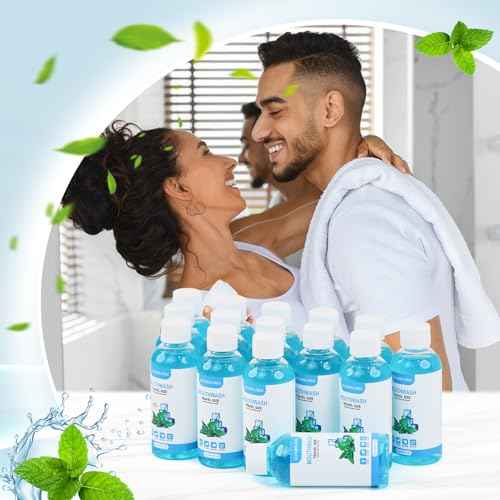 100 pcs Travel Size Mouthwash Bulk, 80ml/2.7fl oz, Fresh Mint Portable Mini Mouthwash Individual Bottles for Travel Toiletry Kits