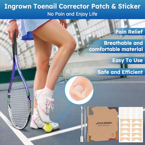 Ingrown Toenail Treatment, No Glue Breathable Curved Toenail Corrector£¬Ingrown Toenail Corrector Strips with File and Lifter, Professional Nail Correction Stickers 60Pcs