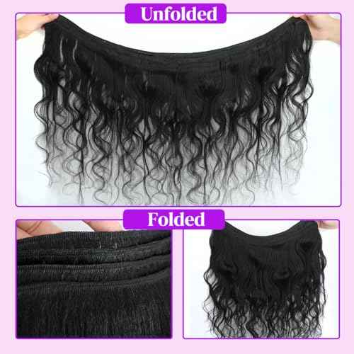 12A Body Wave Bundles Human Hair 20 22 24 Inch Human Hair Bundles 100% Unprocessed Brazilian Virgin Hair 4 Bundles Hair Extensions Real Human Hair for Women Quick Weave Hair Natural Black