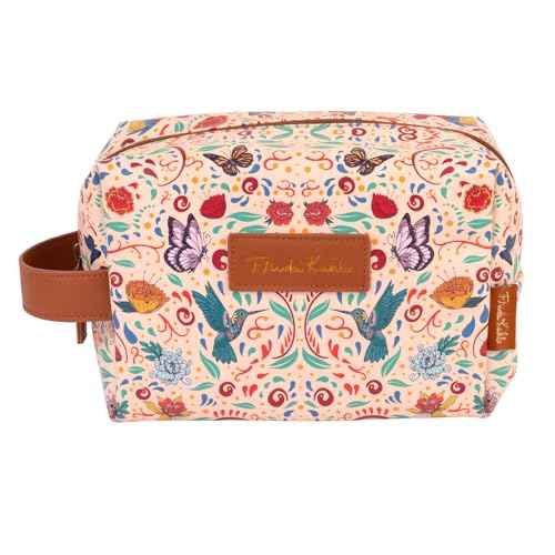 Grupo Erik Frida Kahlo Cosmetic Case | Flower Hanging Toiletry Bag, Waterproof PU Case, Travel Makeup Bag, Travel Toiletry Bag, Frida Kahlo Bag