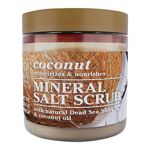 Dead Sea Collection Coconut Salt Body Scrub - Large 23.28 OZ - with Pure Oils and Dead Sea Minerals