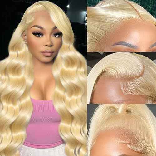 30 Inch 613 13x6 Lace Front Wig Human Hair 200 Density Blonde Body Wave HD Lace Front Wigs Human Hair Pre Plucked Blonde Wig Human Hair 613 Lace Frontal Wigs