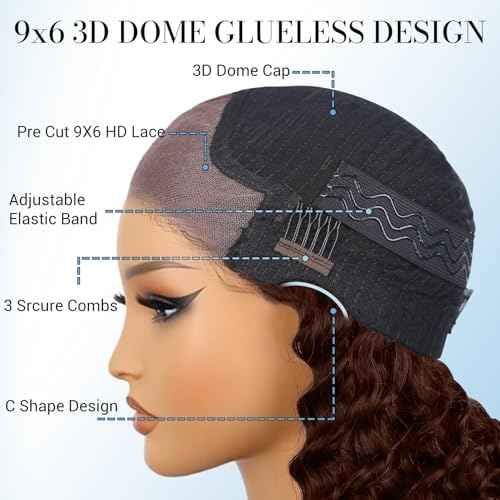 LuAiJa Brown Body Wave Glueless Wig Human Hair 9x6 Wear and Go Glueless Human Hair Wig Chocolate Brown Pre Plucked Pre Cut Wig Human Hair 30 Inch Dark Brown Body Wave Wig For Black Women 221% Density