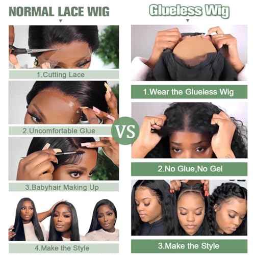 26 Inch Lace Front Wigs Human Hair 10A 6x4 Glueless Wigs Human Hair Pre Plucked Pre Cut Body Wave Lace Front Wigs Human Hair 180% Denisty HD Transparent Lace Frontal Wigs Human Hair For Black Women