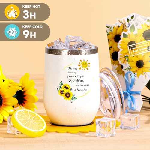 Self Care Gifts for Women, Sunflower Get Well Soon Gift for Women Recovery After Surgery Care Package, Birthday Gifts Spa Gift Baskets Inspirational Gifts for Mom Sister Best Friends