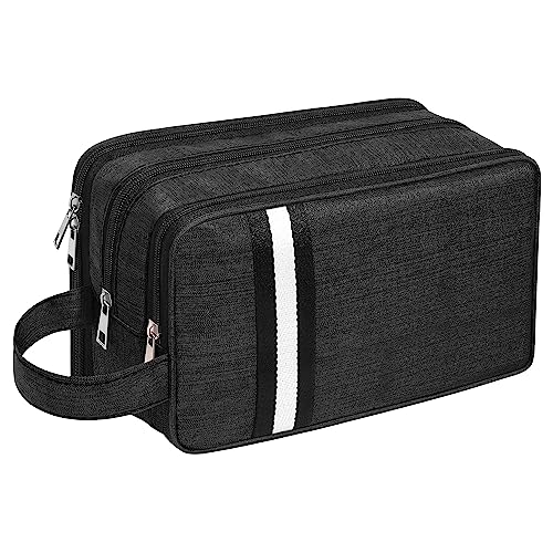 VOCUS Travel Toiletry Bag for Men,Portable Toiletry Organizer Bag with Large Capacity,Hanging Dopp Kit Water-resistant Shaving Bag for Toiletries Accessories(Black)