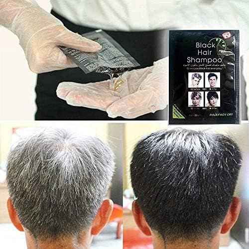 10 PCS Hair Dye Shampoo for Men Women, Black, Natural Hair, Instant Hair Dye, Lasts 30 Days, Great Choice for Woman & Man