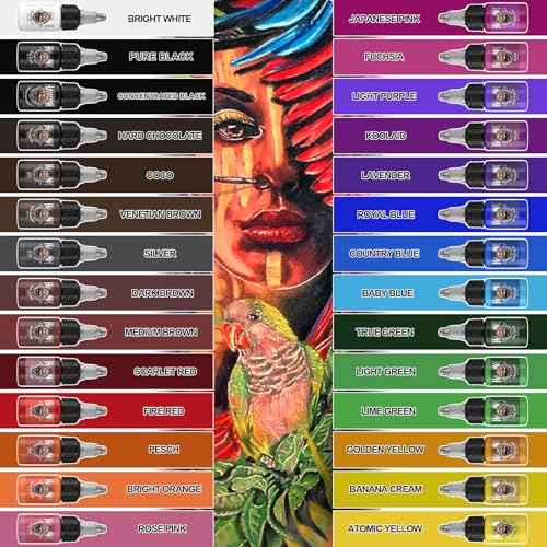 Hawink Tattoo Ink Set 1/2 oz (15ml) 28 Colors Pigment Kit Tattoo Supplies TI203-15-28