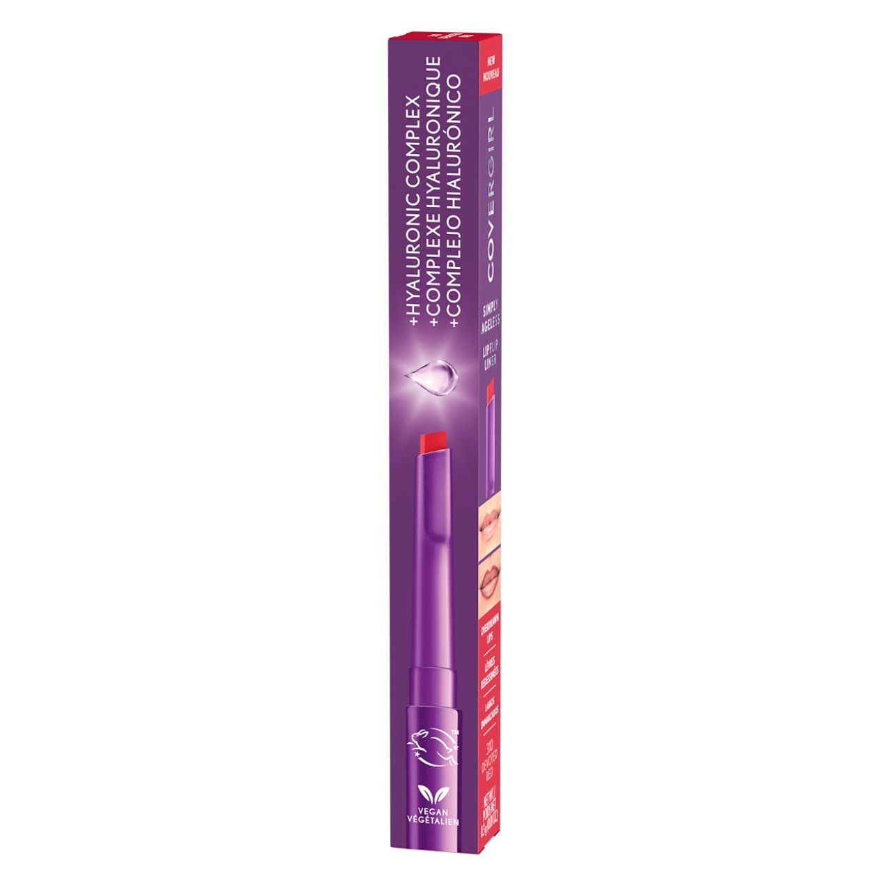 COVERGIRL Simply Ageless Lip Flip Liner, Devoted Red, Pack of 1