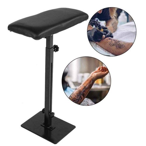 Adjustable Armrest Stand Heavy Duty Workstation with PU Leather & Soft Sponge, Ergonomic Height-Angle Leg Rest Tool for Massage Nail Salon Studio, Beauty Spa Equipment with Non-Slip Base (Gift Ready)