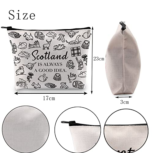 POFULL Scotland Trip Gift Scotland Is Always A Good Idea Cosmetic Bag Edinburgh Gift (Scotland Is Always Cosmetic Bag)