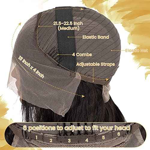 13x4 Body Wave Lace Front Wigs Human Hair Pre Plucked for Black Women, 180% Density Glueless Transparent Lace Front Wigs Human Hair Wig with Baby Hair (26 Inch)