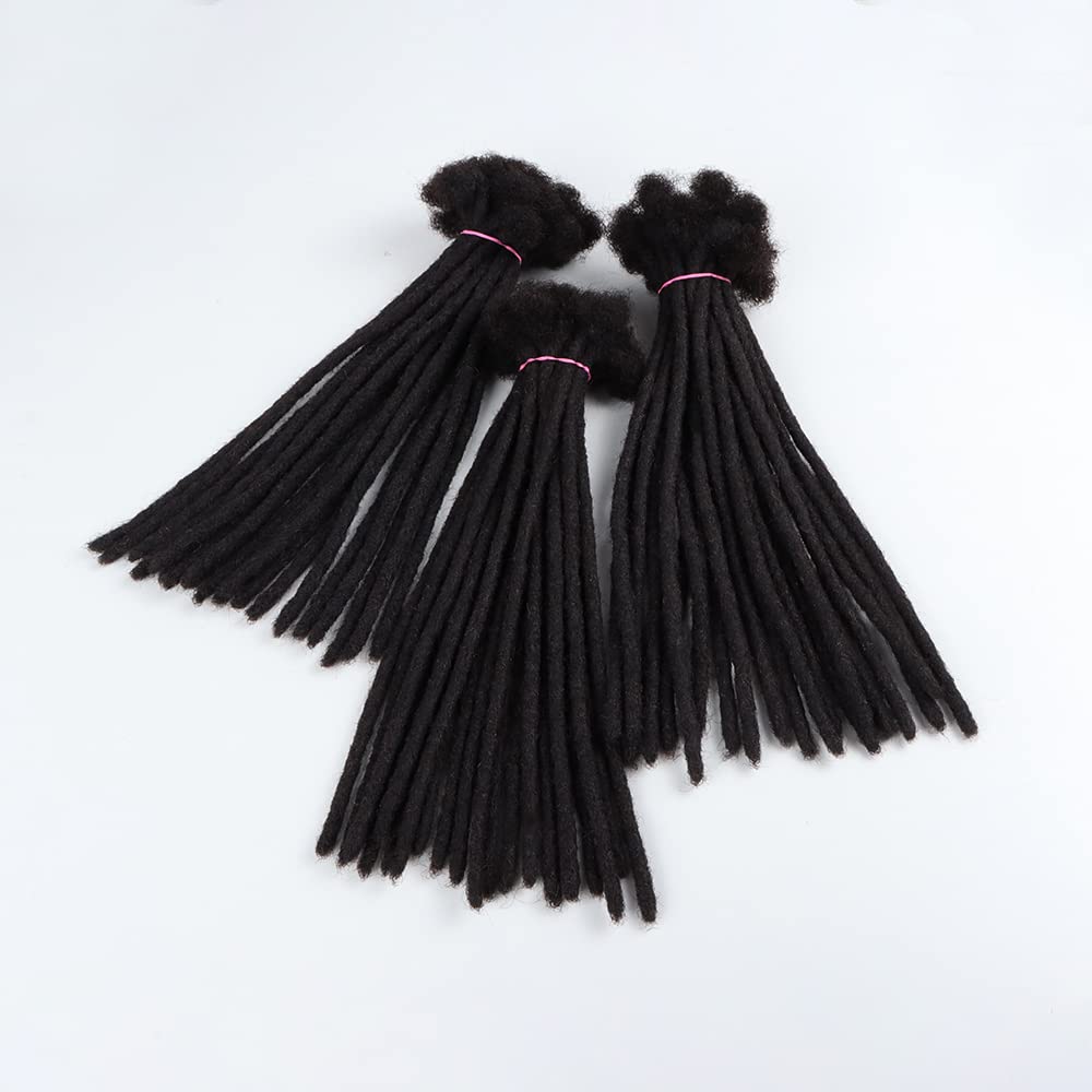 Orientfashion Human Hair Dreadlock Extensions,Locs Extensions Human Hair, Regular Loc Extensions Human Hair,Natural black can be bleached and dyed(8inch 0.6cm 60locs,1b)