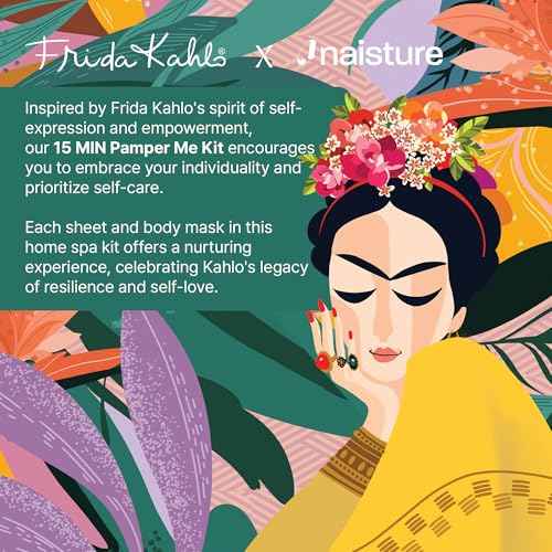 Frida Kahlo 15 Min Pamper Me Kit by Naisture ? Korean Spa and Skincare Kit for Women with Hair, Hand, Foot, Eye, and Face Masks