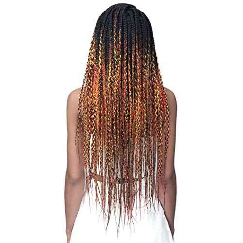 Bobbi Boss Synthetic Hair 13x5 Frontal Lace Wig - MLF623 KNOTLESS BOX BRAID 30, Natural Style Wig, Hand-Crafted Knotless Triangle Braid (1)