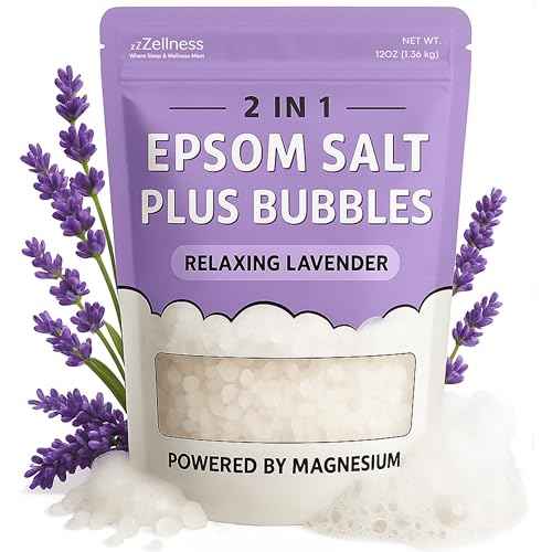 Epsom Salt Plus Bubbles ? Lavender Scented Foaming Bath Soak ? Magnesium Sulfate for Muscle Recovery, Stress Relief & Relaxation ? Great for Aromatherapy ? 12 oz