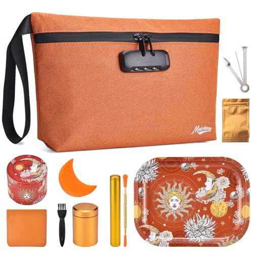 Storage Bag with Combination Lock Large Cosmetic Organizer Container Medicine Lock Case with Accessories