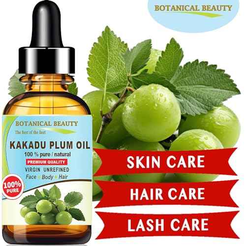 Botanical Beauty Australian KAKADU PLUM OIL 100% Pure Natural Virgin Unrefined Cold-pressed carrier oil 1 Fl oz 30 ml For Face, Skin, Body, Hair, Lip, Nails