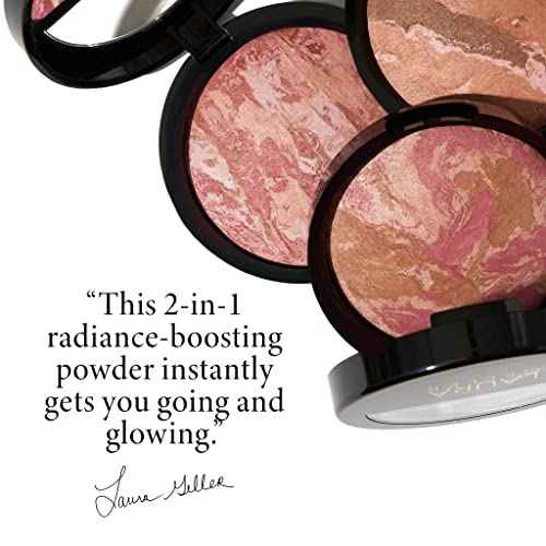 LAURA GELLER NEW YORK Baked Blush-n-Bronze Marbleized 2-in-1 Sculpting Bronzer Blush - Berry Bronze - Contour Face with a Radiant Flush