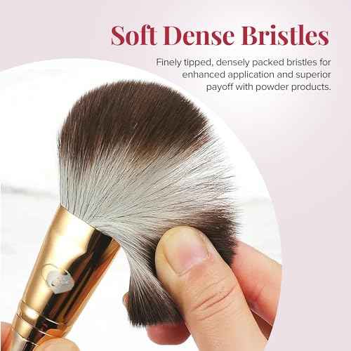 Delbar Gold Makeup Brushes by Lady of Eshgh | 8pc Full Face Makeup Brush Set with Travel Bag | Professional Make Up Brushes | Cruelty Free, Natural Hair-Like Bristles