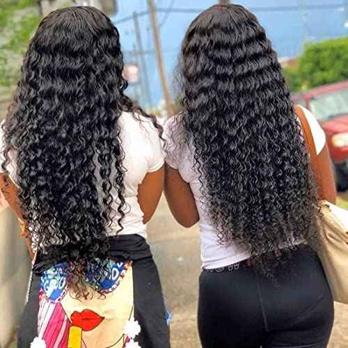 UNICE Deep Wave Human Hair Weave 1 Bundle 24 inch Unprocessed Brazilian Virgin Human Hair Sew in Extensions Natural Color Can be Dyed and Bleaced