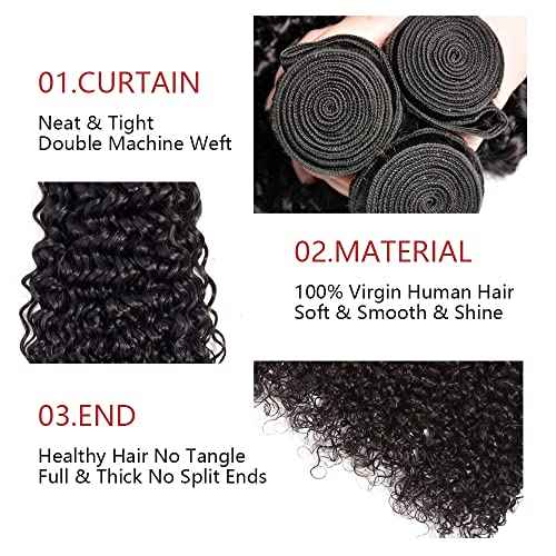 Water Wave Bundle Natural Black Human Hair 3 Bundles Brazilian Unprocessed Virgin Hair Extensions Double Weft Bundle For Women 14 16 18 Inch