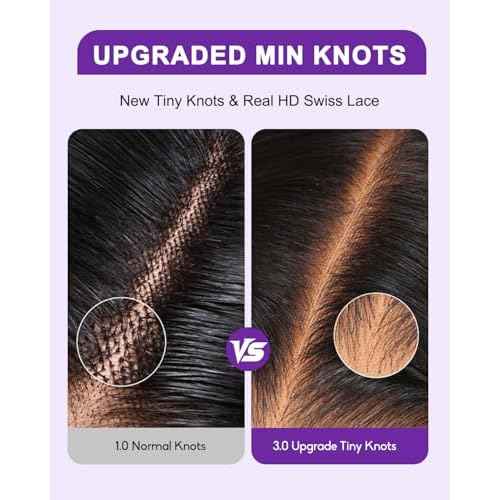 9x6 SKINLIKE Real HD Lace Closure Wig, Straight 180% Density 0.10mm Ultra-thin Swiss Lace Pre-plucked Bleached Small Knots With Baby Hair Glueless Wigs Human Hair 18 Inch