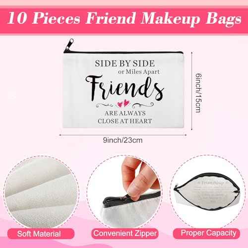 Abbylike 20 Pieces Friends Group Gifts Bulk for Women Friendship Bracelets Makeup Bags Christmas Friendsgiving Long Distance Presents for White Elephant Gifts for Friends Birthday Family Sister