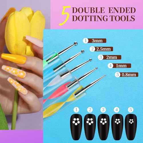 Teenitor Nail Art Kit, Nail Design Kit, Nail Art Tools with Nail Art Brushes Set, Nail Dotting Tools, Nail Rhinestones, Nail Stickers, Nail Art Tapes, Nail Art Foil