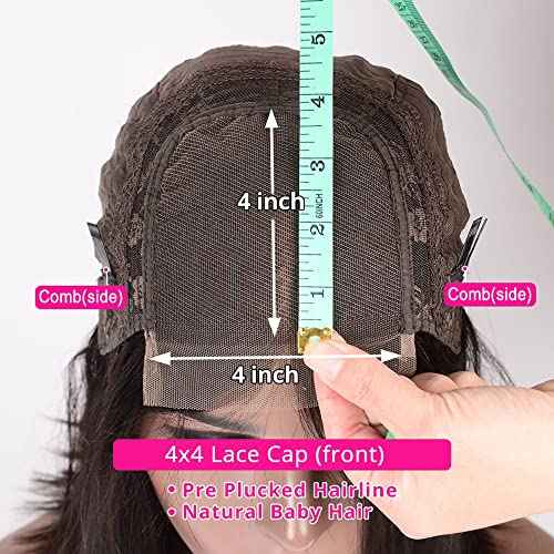 Bangjazz 4X4 Lace Front Wigs Human Hair Water Wave Wig 180% Density Brazilian Virgin Hair Pre Plucked with Baby Hair Wigs for Black Women Deep Water Wig 18 Inch Natural Color (18 Inch,Water Wave Wigs)