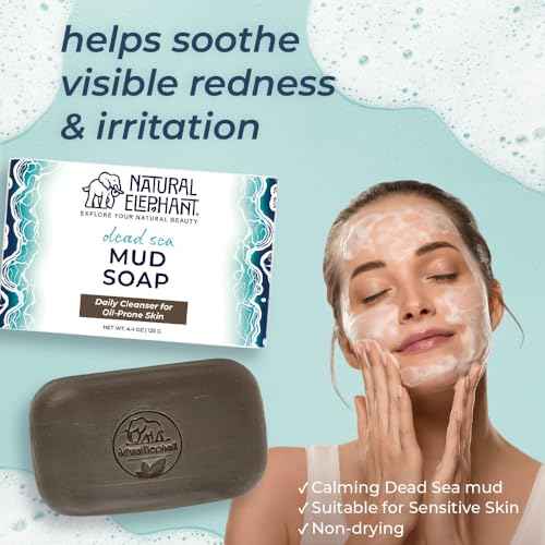 Natural Elephant Dead Sea Mud Soap Bar | Mineral-Rich Face & Body Cleanser with Natural Dead Sea Minerals | 4.4 oz (125 g) Pack of 10