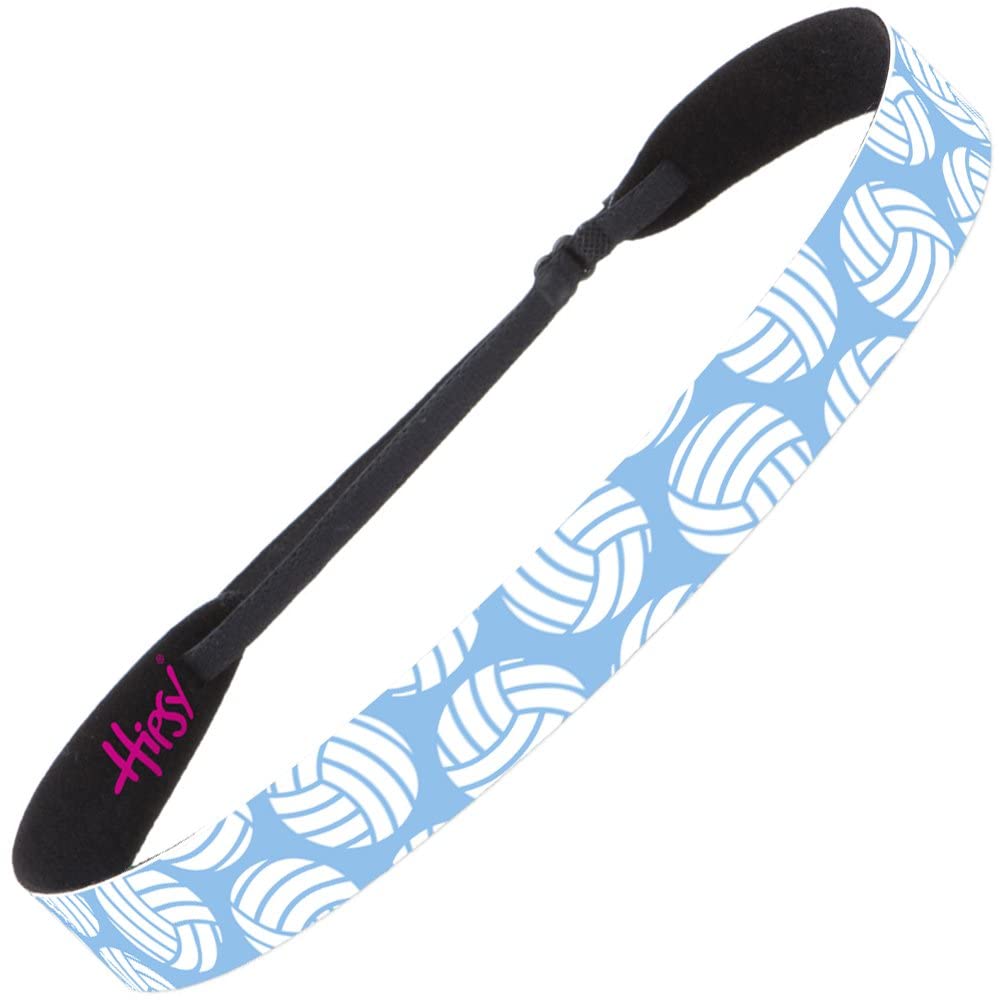 Hipsy Adjustable No Slip Volleyball Headbands for Women Gift Packs (Volleyball Mixed Light Blue 3pk)