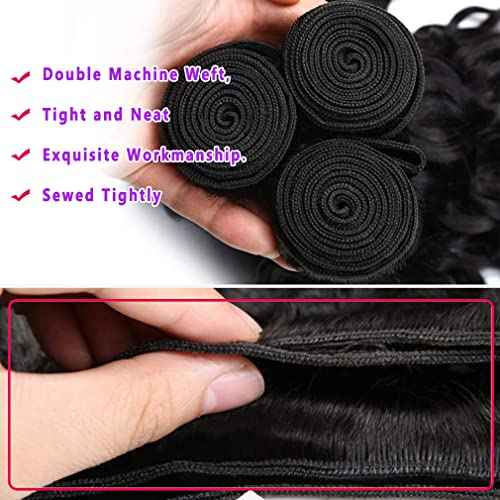 Beautymoon Water Wave Bundles 18 20 22 Inch Wet and Wavy Human Hair Weave Bundles 10A Brazilian Virgin Water Wave Hair 3 Bundles Human Hair Extension for Women Natural Color