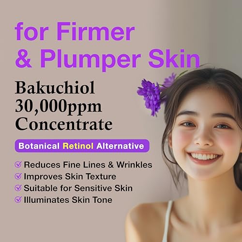 Korean Bakuchiol Concentrate DIY Mix-in Serum 30,000 ppm - High Potency Retinol Alternative | Wrinkle Reduction Skin Firming & Smoothing - Anti-Aging Sensitive Skin Vegan & Cruelty-Free Non-GMO 1 oz