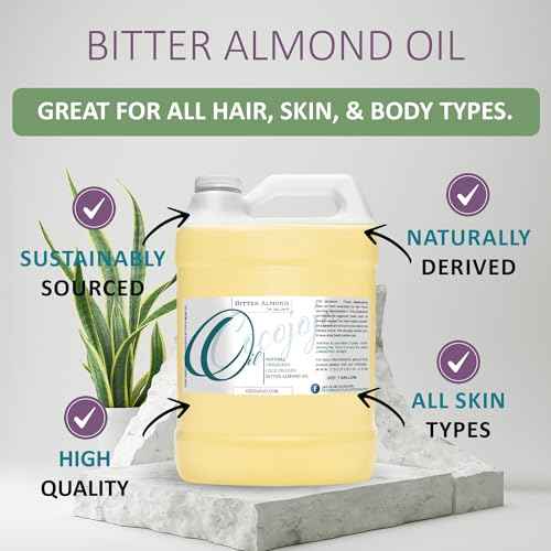 cocojojo Pure Bitter Almond Oil - Unrefined, Cold Pressed, Extra Virgin, All Natural - Perfect for Hair, Face, Skin, Nails (1 Gallon)