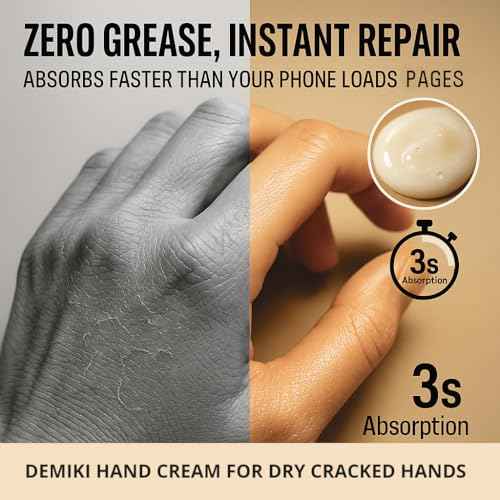 DEMIKI Shea Butter Hand Cream for Dry Cracked Hands, Birthday Gifts for Women, Bridesmaid Gifts, Nurse Gifts, Christmas Day Gifts, Party Favors, Hand Cream Gifts Set for Women, Travel Size1.7fl.ozx4