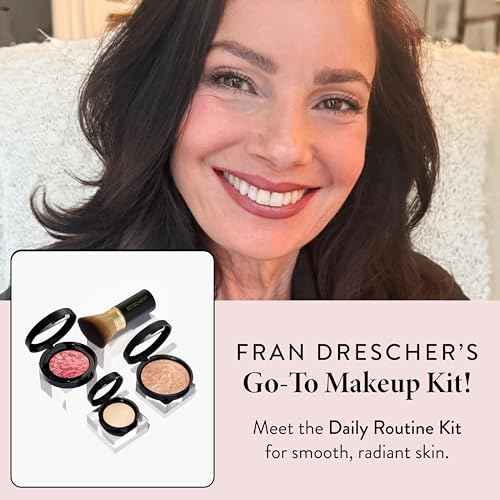 LAURA GELLER NEW YORK Daily Routine Kit (4 PC): Balance-N-Brighten Foundation, Porcelain, Retractable Kabuki Brush, Blush-N-Brighten, Tropic Hues, Original Baked Highlighter French Vanilla