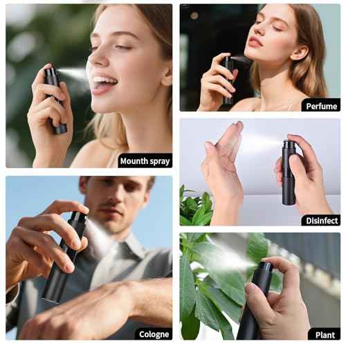 ??Perfume Travel Refillable Atomizer 8ML (3PCS) - Empty Cologne Spray Bottle, Portable & Leakproof Sprayer for Travel?? (Black)