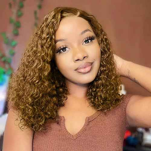 Honey Blonde Wig Deep Wave Lace Front Wig Human Hair Pre-Plucked Blonde 13x6 Hd Lace Front Wig 180% Density For Women