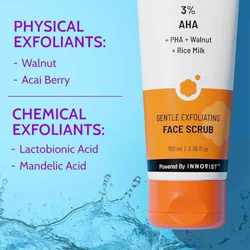 Chemist At Play Gentle Exfoliating Face Scrub with Mandelic Acid & Walnuts | Removes Dead Skin & Blackheads | Detans |Gives Instant Glow| Face Scrub for Women & Men | 100ml