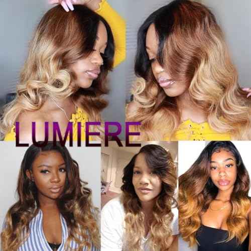 LUMIERE Human Hair Clip In Extensions, Ombre Blonde Body Wave Seamless Clip In Hair Extensions Real Human Hair 1B/4/27 Balayage Hair Extensions 120g 8pcs Per Set 24 Inch