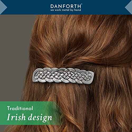Danforth ? Celtic Knot Barrette Large ? Handcrafted Pewter Celtic Barrettes For Women ? Large French Clip ? Thick Hair Friendly ? 3 ¨ö¡± Long by ¨ú¡± High, Made In USA