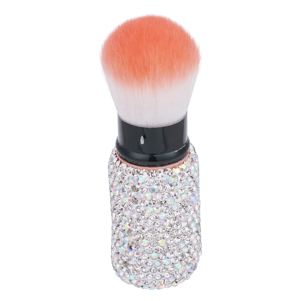 XhuangTech Bling Make Up Brush Crystal Makeup Travel Brushes Blusher Rhinestone Cover Foundation Highlight Blush Cosmetic Tools (White)