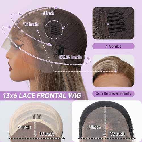 testar Black Lace Wigs 13x6 HD Lace Frontal Straight Wigs with Baby Hair 30 Inch Natural Black Lace Wig Synthetic Wig for Women Daily Use