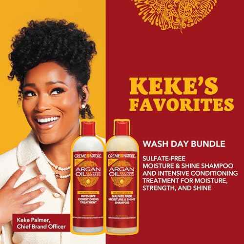 Creme of Nature Argan Oil from Morocco Sulfate-Free Moisture & Shine Shampoo & Conditioner, 2 Count