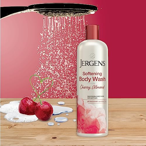 Jergens Original Scent, Cherry Almond, Dry Skin Moisturizer and Softening Body Wash, 2ct Bundle